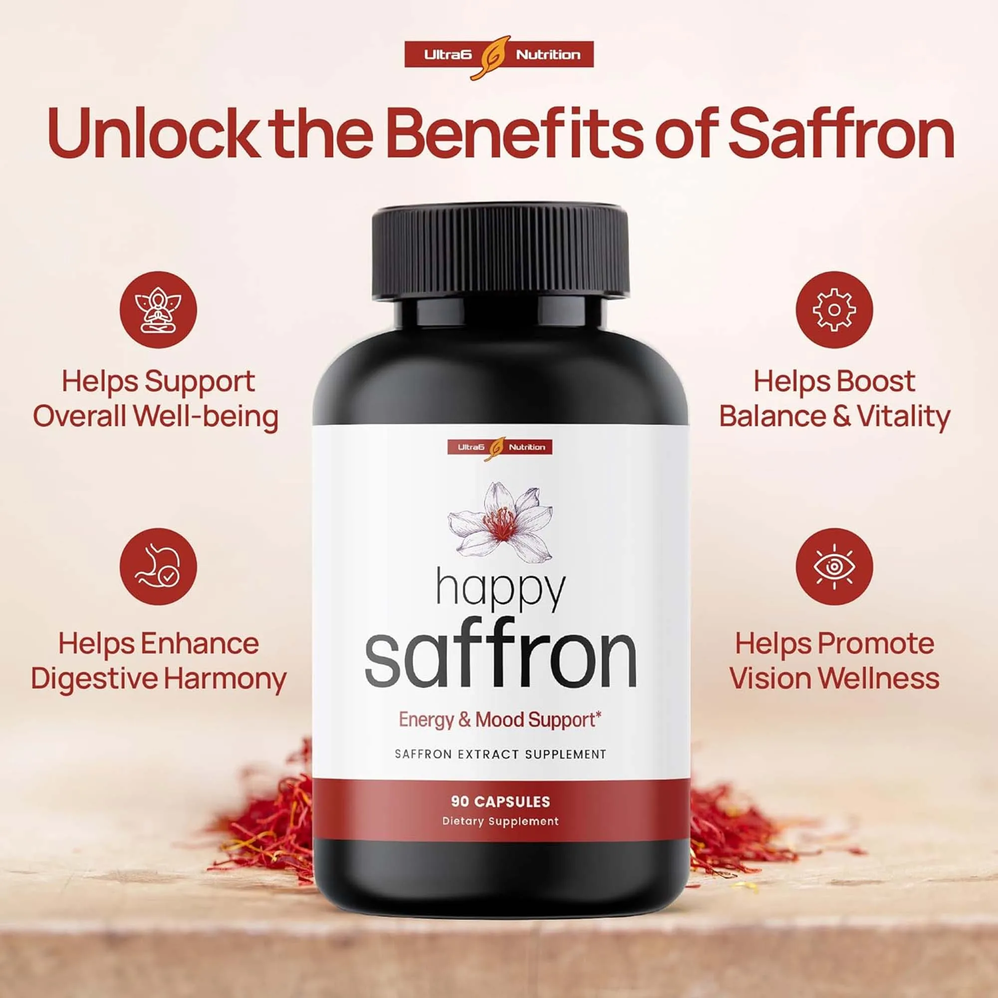 Health And Wellness Promotion - Saffraanextractcapsules, antioxidant supplement voor dagelijks welzijn,