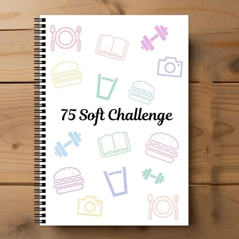 Fitness Journal Planner - 75-vellen Challenge Planner Notebook Bewerkbaar Meerdere