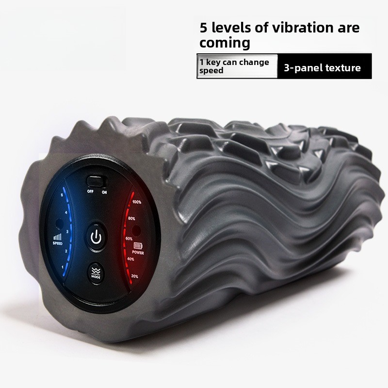 Vibrating Foam Roller - Yogakolom Yoga-uitrusting Elektrische schuimroller 5-versnellings vibratiemassage