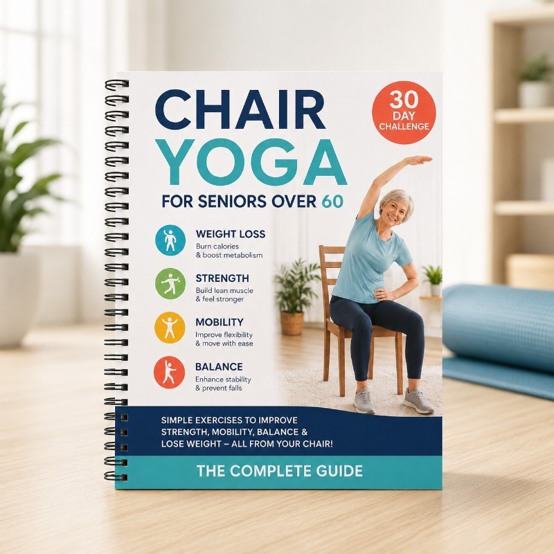 Fitness Journal Planner - 30 dagen stoelyoga trainingsgids, zacht zittrainingsplan