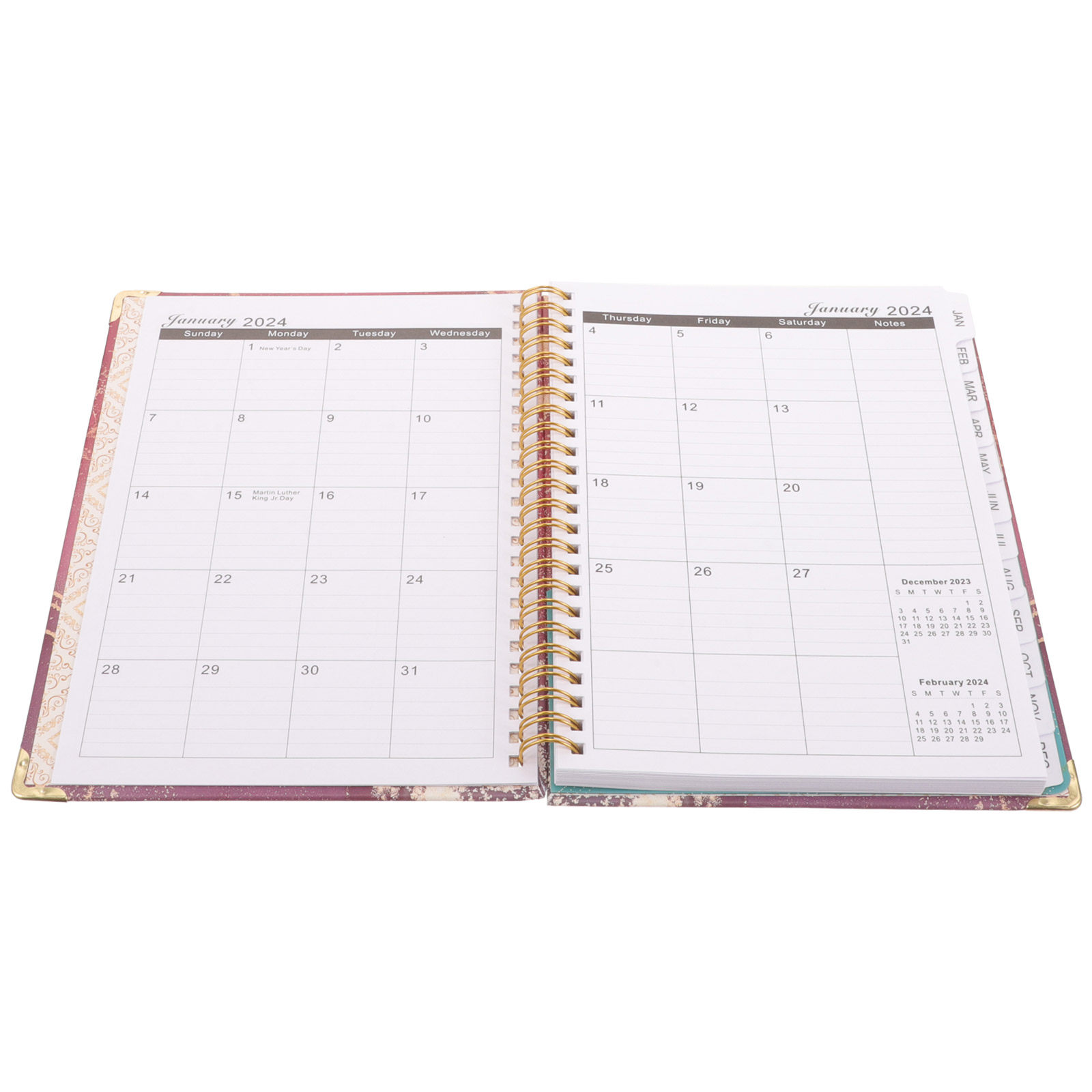 Fitness Journal Planner - 2024 Multifunctionele spiraalnotitieboek planner dagboek collegeblok