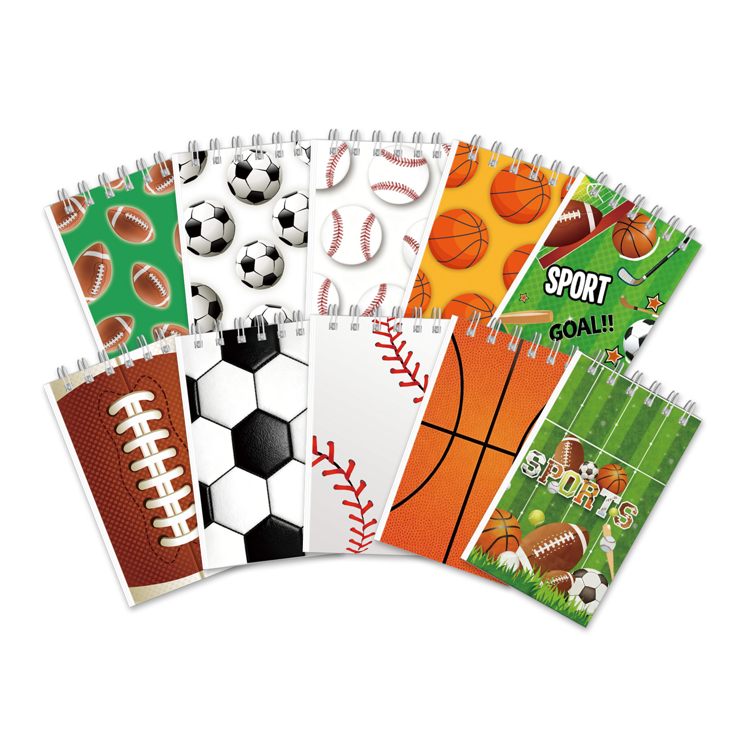 Fitness Journal Planner - Multi Sports Ball Mini Spiral Notebook