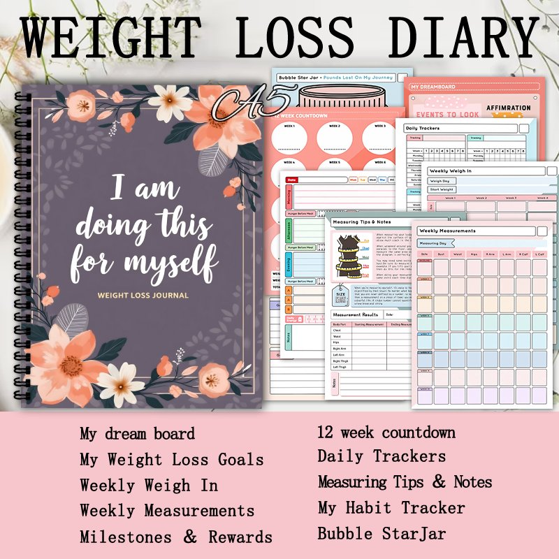 A5 Gewichtsverlies Dagboek, Da - Fitness Journal Planner recensie en prijs