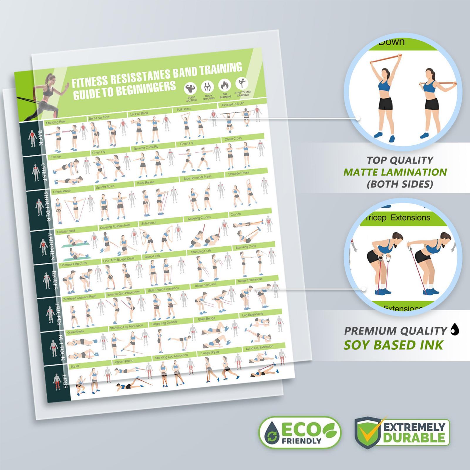 Workoutposters met weerstandsb - Fitness Journal Planner recensie en prijs